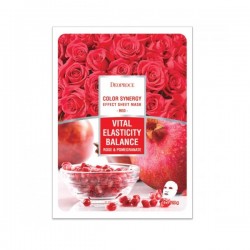 Тканинна маска для обличчя з екстрактами троянди та граната DEOPROCE Color Synergy Effect Sheet Mask Red 20g - 1шт